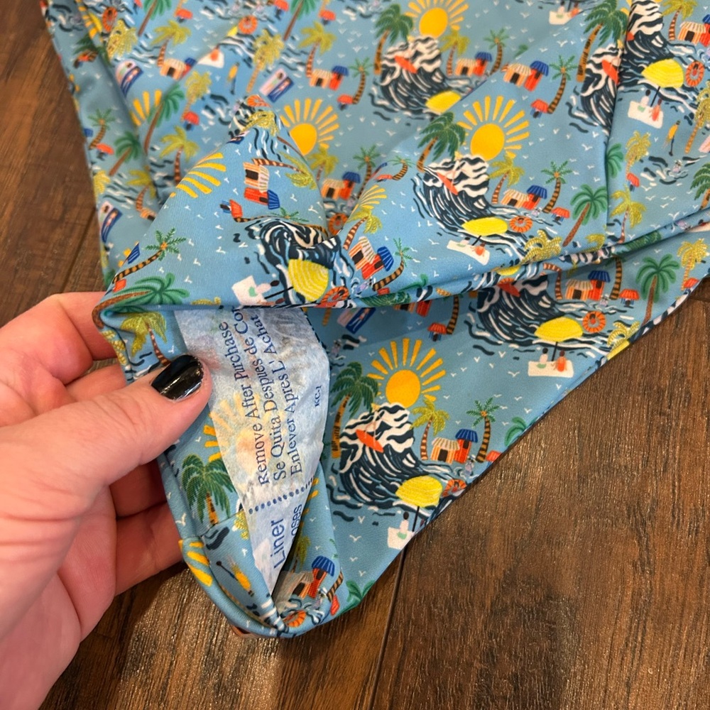 Skatie Blue and Yellow Tropical One Piece Swimsuit - Picture 6 of 16